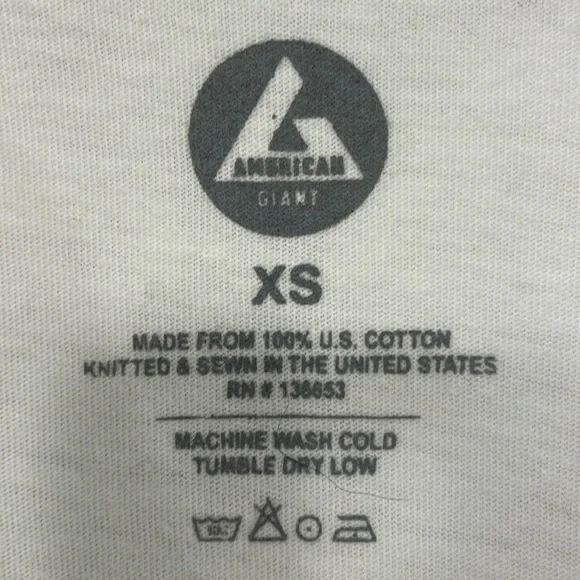 American Giant White Short Sleeve V-Neck Tee Size XS - Picture 3 of 3